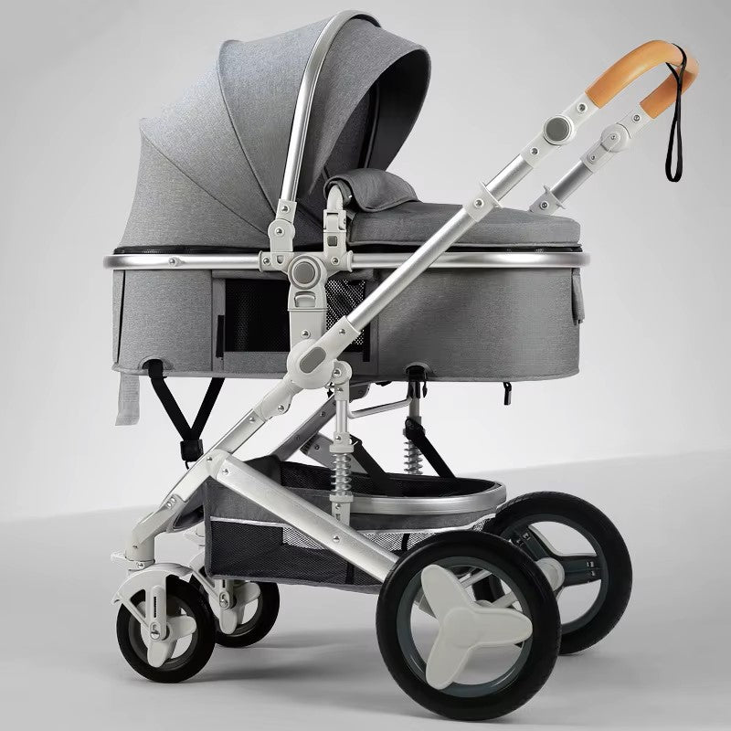 Luxury 2-in-1 Belecoo Baby Stroller - Convertible, Foldable & Reversible Pram with Shock Absorption