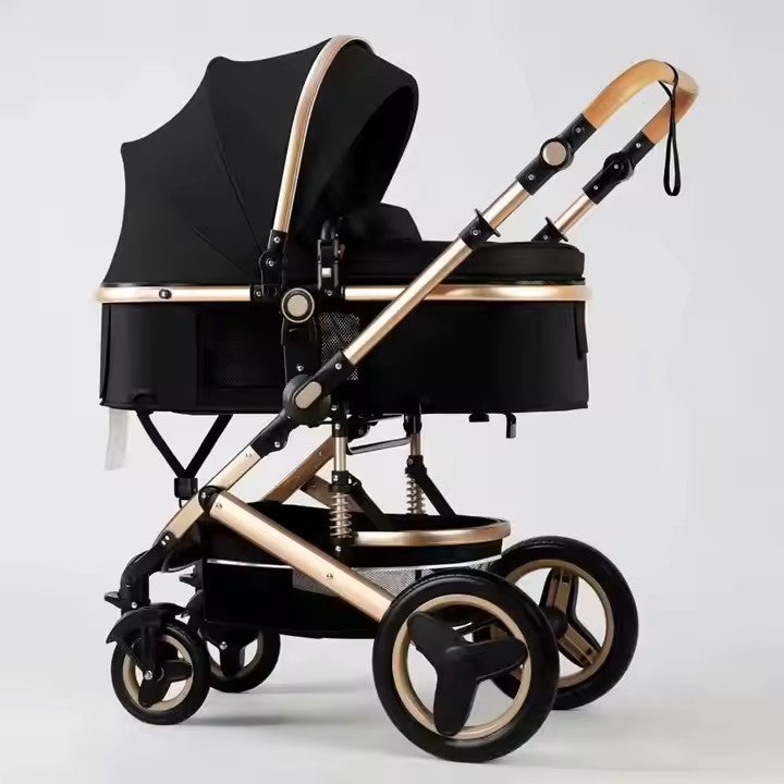 Luxury 2-in-1 Belecoo Baby Stroller - Convertible, Foldable & Reversible Pram with Shock Absorption