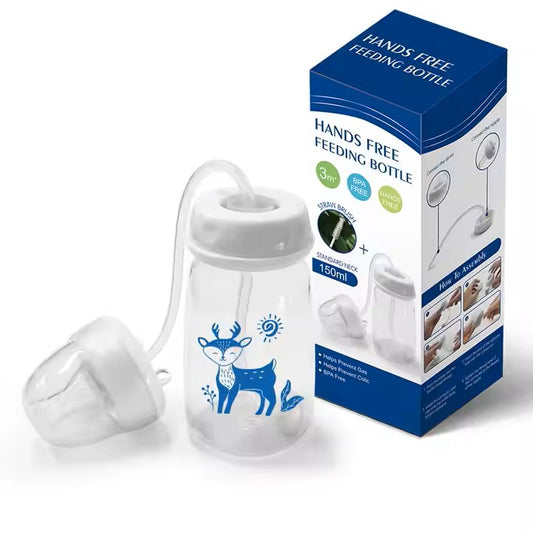 Hands-Free Baby Feeding Bottle Set - 240ml, BPA-Free, anti-Colic Design